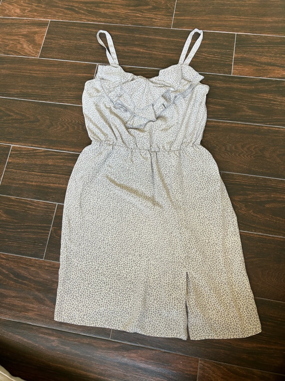 Amanda Uprichard Tan Silk Geometric Shapes Mini Dress